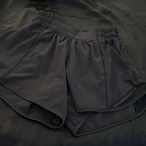 lululemon black 4” high rise shorts.